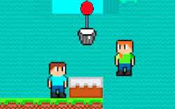 Brothers are making a cake