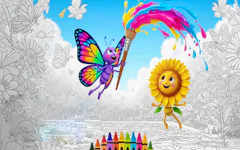 Butterflies and Flowers Coloring Book for Kids