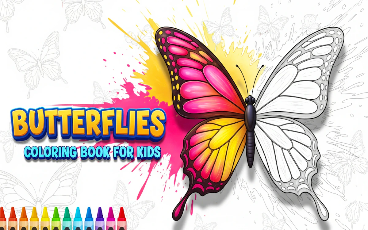 Play Butterflies Coloring Book for Kids — free online Coloring game