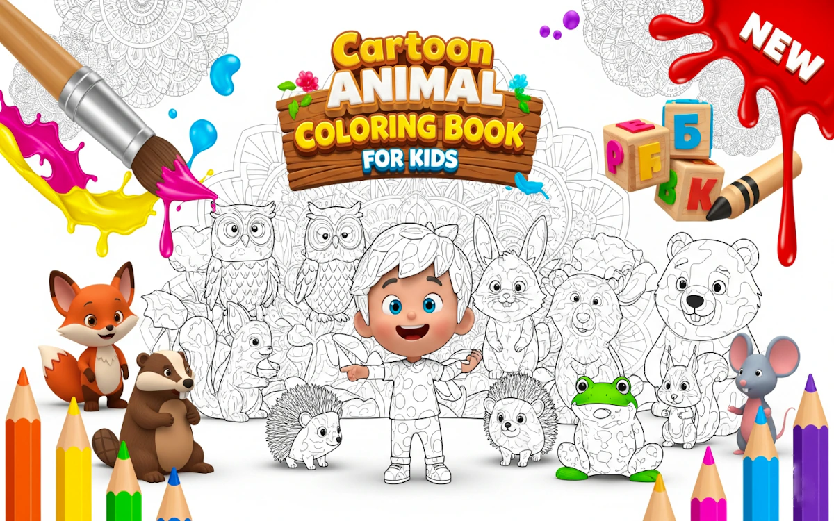 Play Cartoon Animal Coloring Book for Kids — free online Coloring game