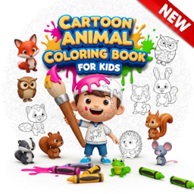 Cartoon Animal Coloring Book for Kids By Gamepix
