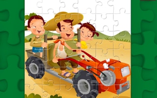 Cartoon Tractor Puzzle game cover