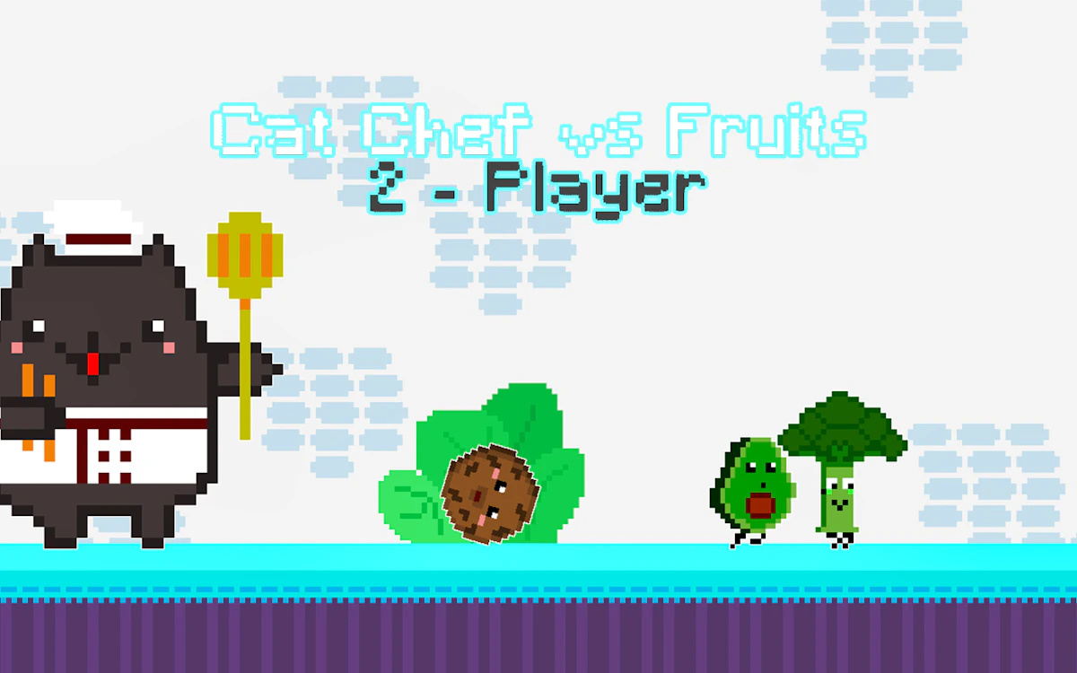 Play Cat Chef vs Fruits - 2 Player — free online Two Player game