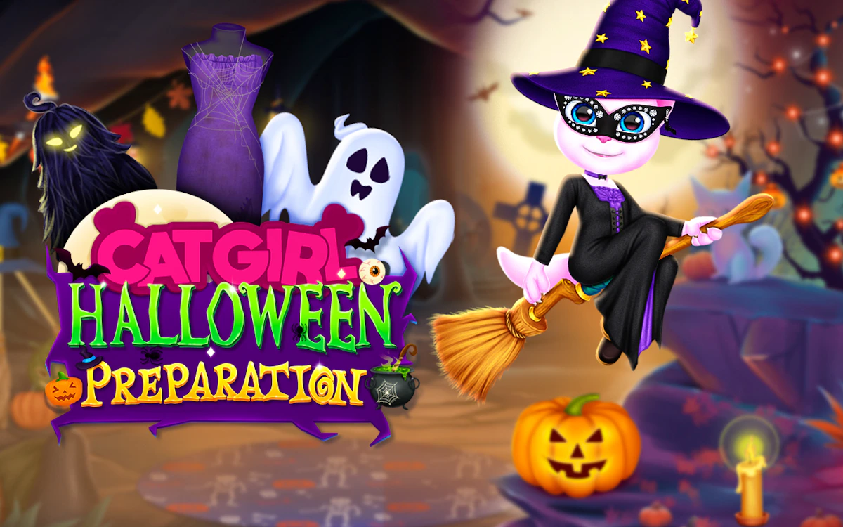 Play Cat Girl Halloween Preparation — free online Kids game
