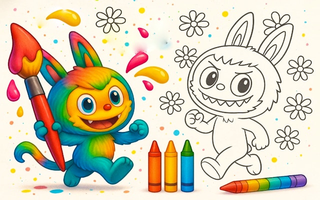 Chibi Labubu Coloring Book For Kids