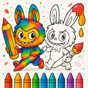 کتاب رنگ‌آمیزی Chibi Labubu برای کودکان Thumbnail