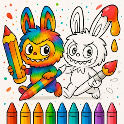 Chibi Labubu Coloring Book for Kids By Gamepix