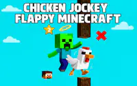Цыплёнок-жокей Flappy Майнкрафт