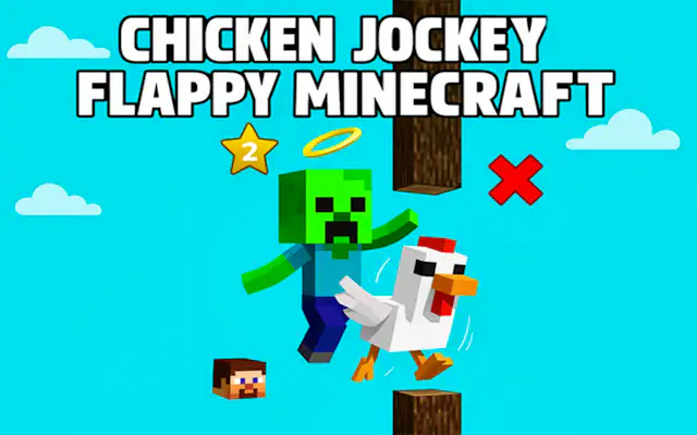 Цыплёнок-жокей Flappy Майнкрафт