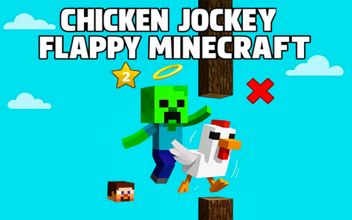 Play Chicken Jockey Flappy Minecraft — free online Hyper Casual game