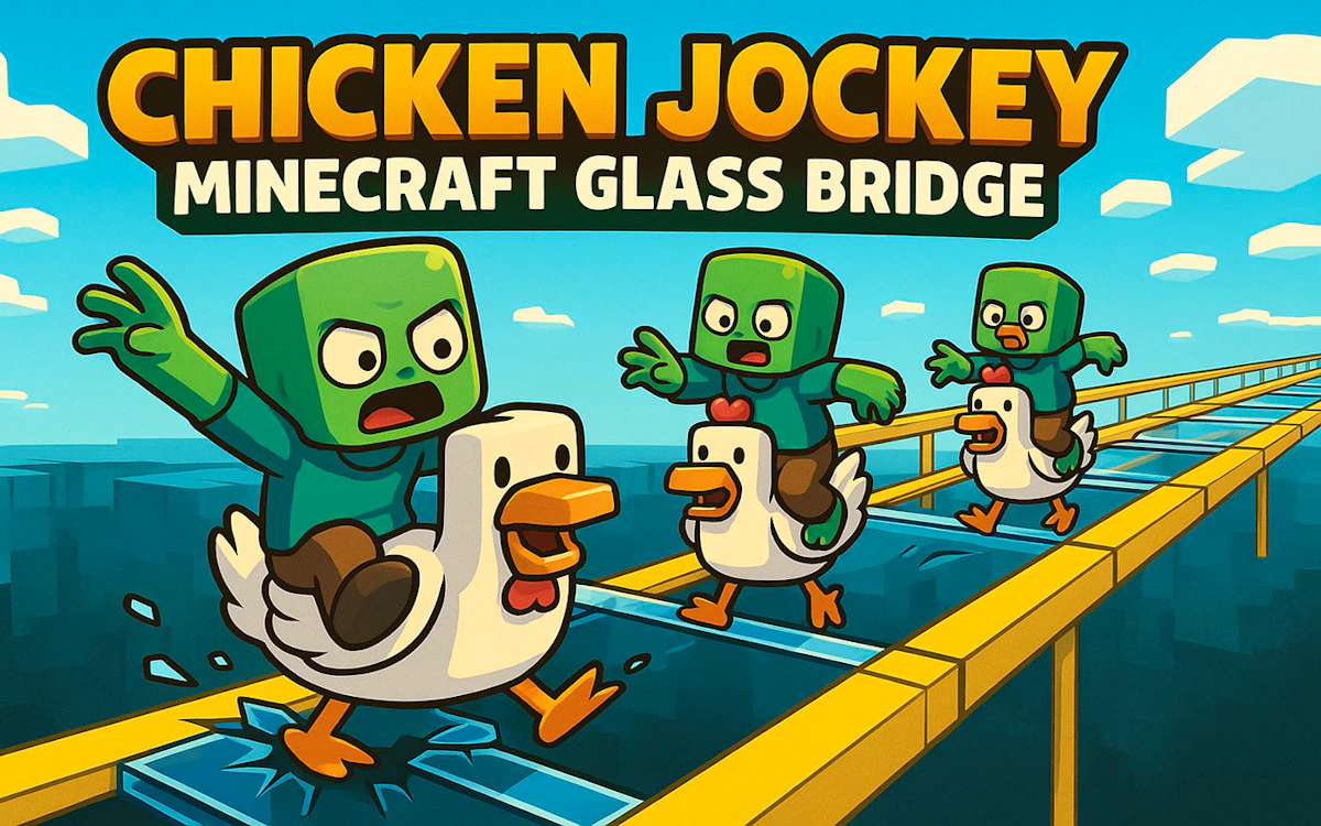 Play Chicken Jockey: Minecraft Glass Bridge — free online Action game