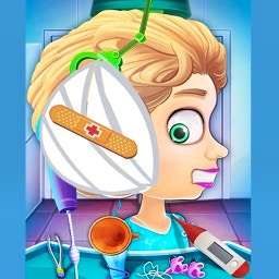Children's Doctor Treating Ears