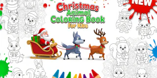 Christmas Animal Coloring Book for Kids thumbnail