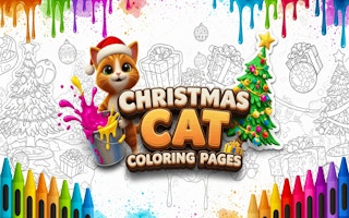 Christmas Cat Coloring Pages