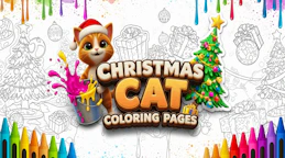 Christmas Cat Coloring Pages