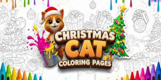Christmas Cat Coloring Pages thumbnail