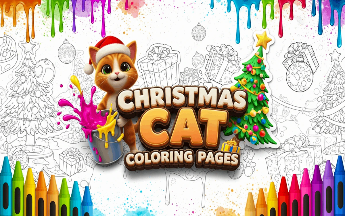 Play Christmas Cat Coloring Pages — free online Coloring game