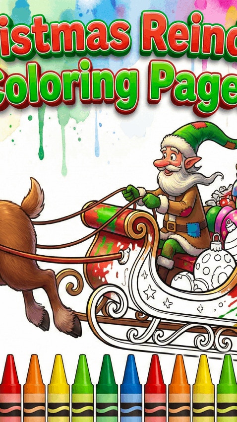 Christmas Reindeer Coloring Pages