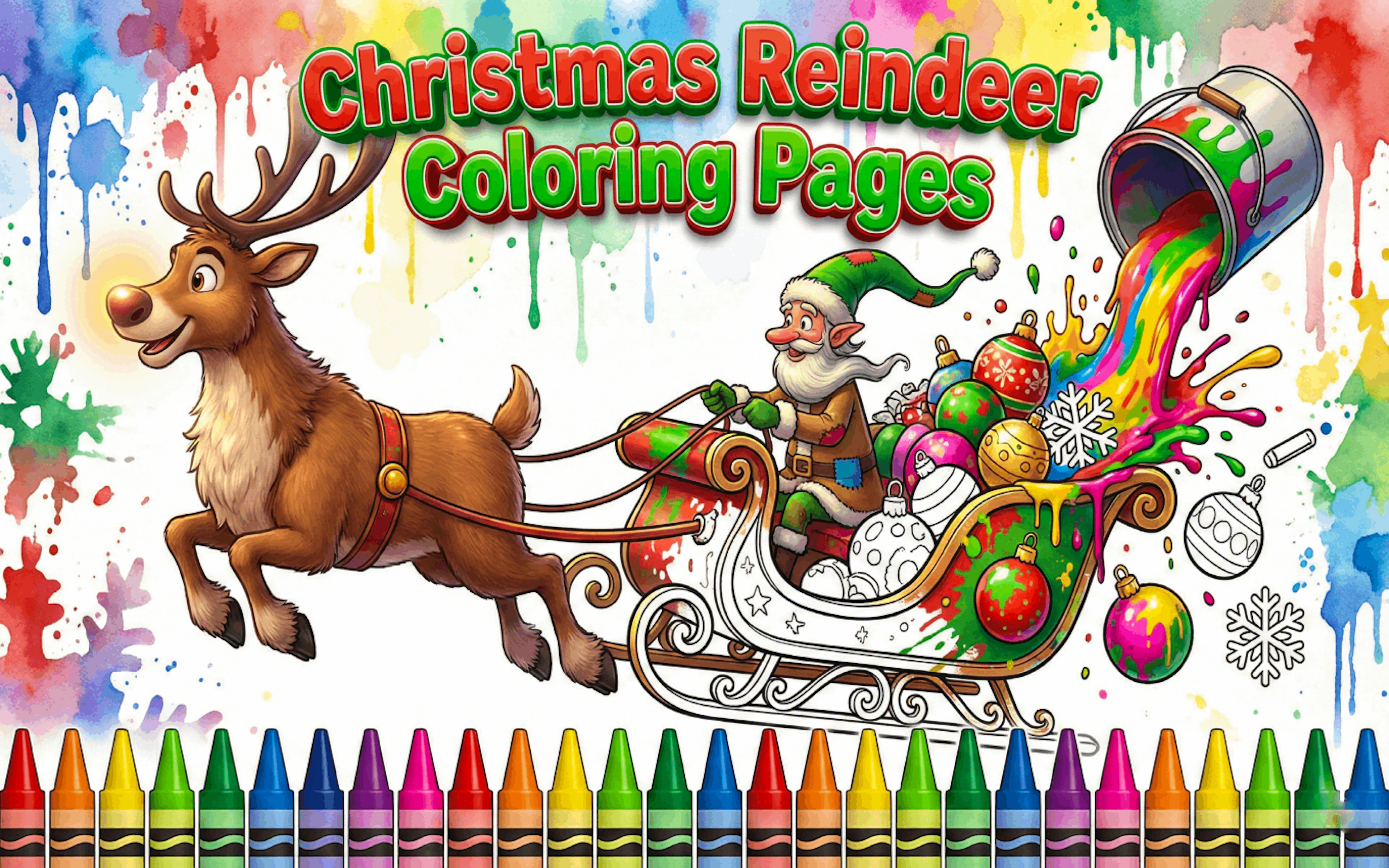Christmas Reindeer Coloring Pages