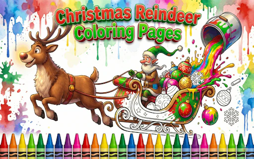 Christmas Reindeer Coloring Pages