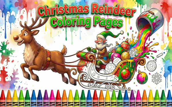 Christmas Reindeer Coloring Pages