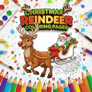Christmas Reindeer Coloring Pages Thumbnail