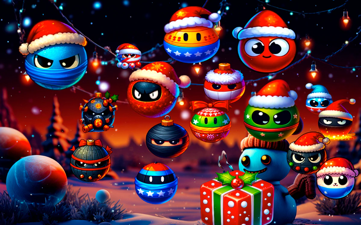 Play Christmas Rush Red and Friend Balls — free online Christmas game