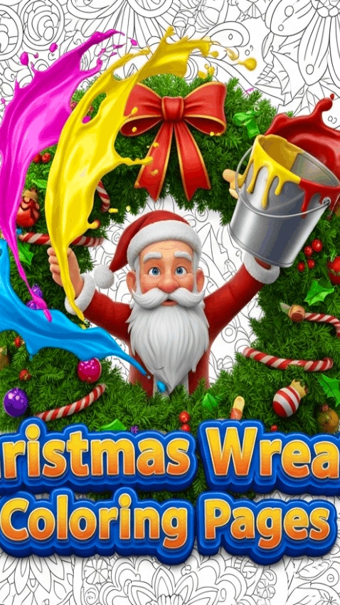 Christmas Wreath Coloring Pages