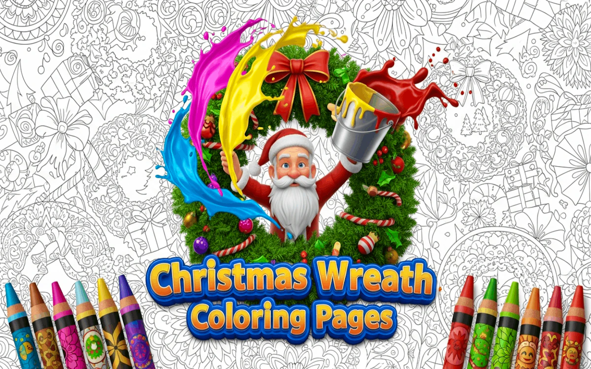 Play Christmas Wreath Coloring Pages — free online Coloring game