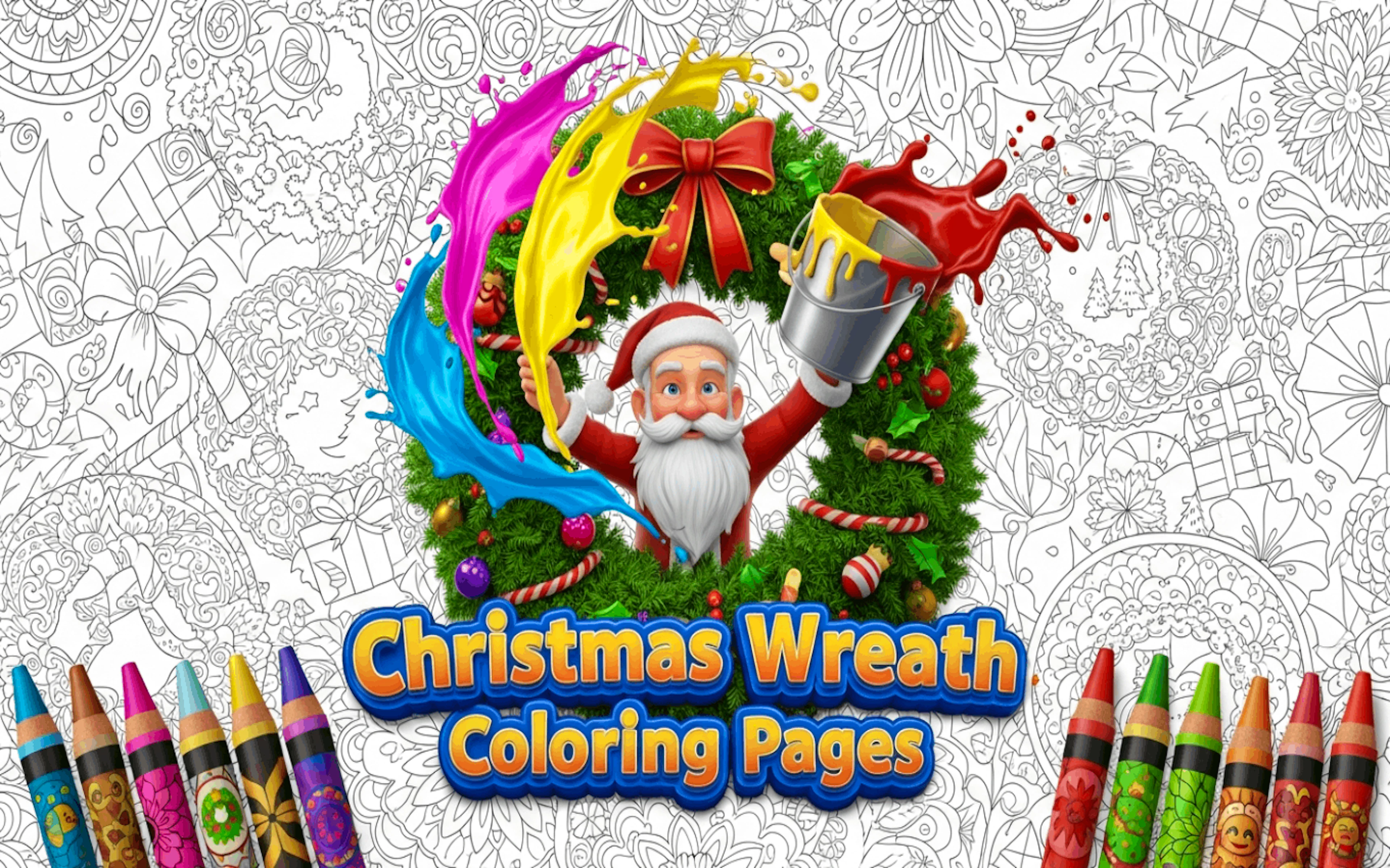 Christmas Wreath Coloring Pages