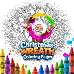 Christmas Wreath Coloring Pages