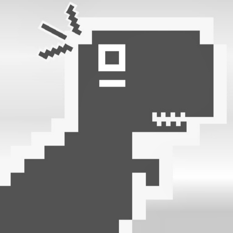 Chrome dino game pixel art