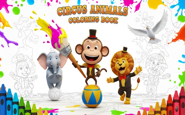 Circus Animals Coloring Book