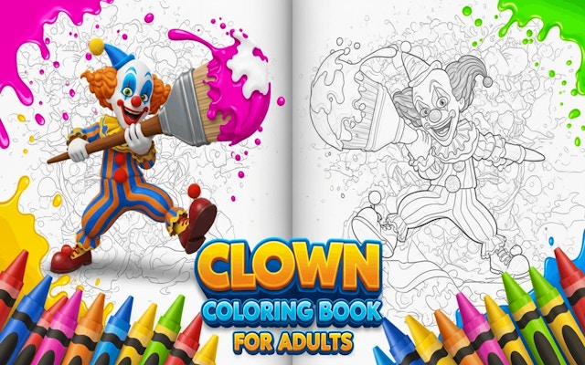 Clown Coloring Book For Adults