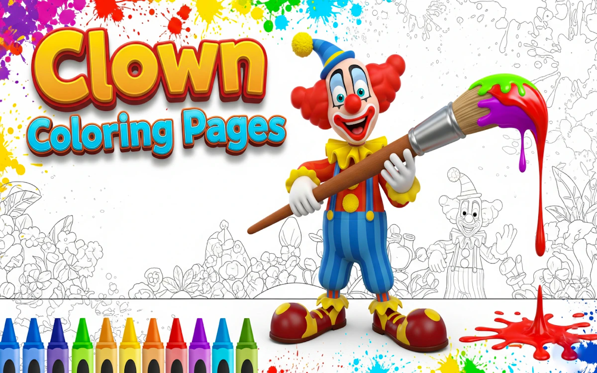 Play Clown Coloring Pages — free online Coloring game