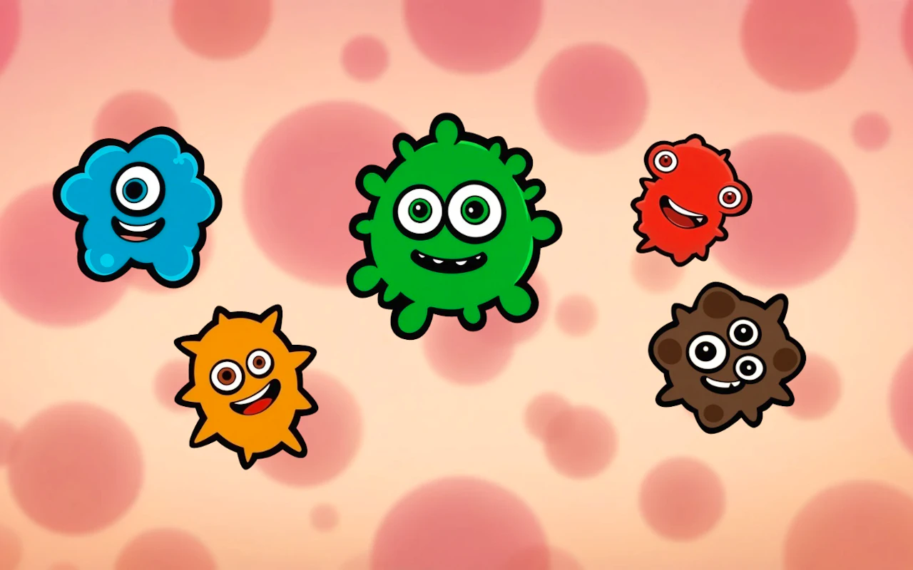 Colored Microbes Rows