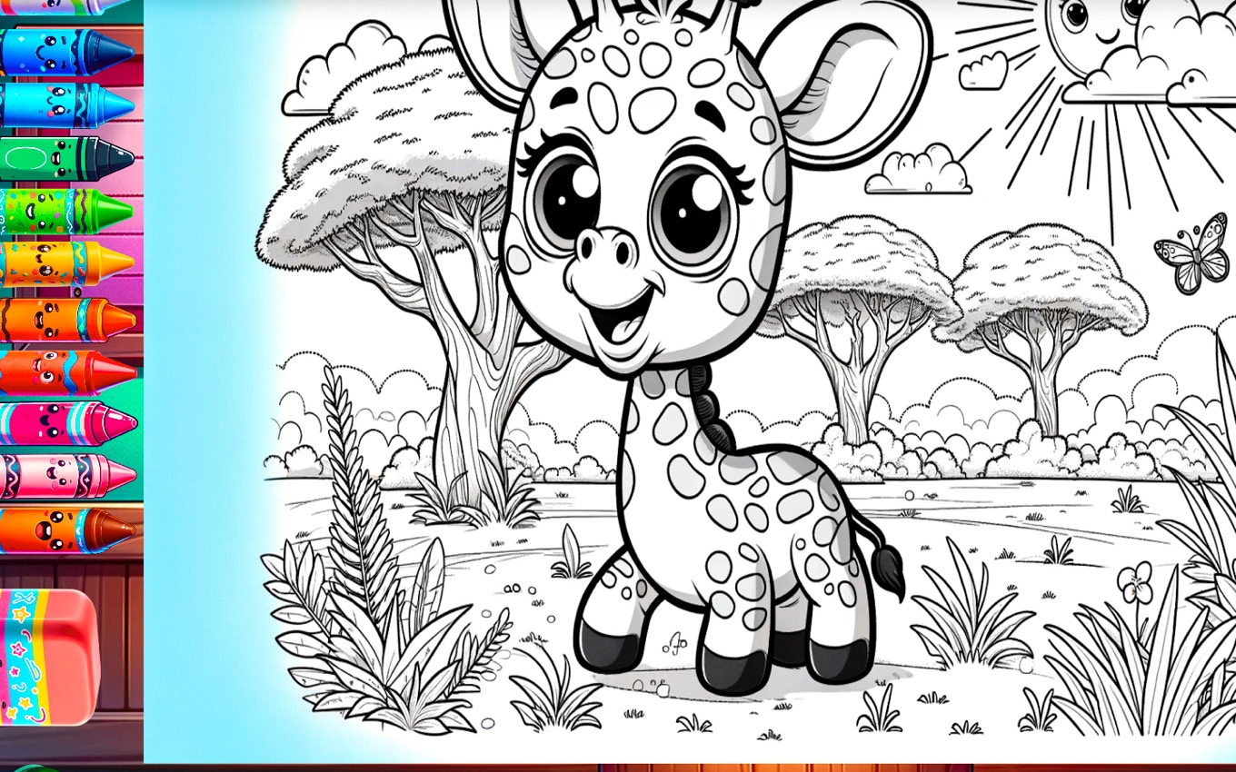 Coloring book cute animals