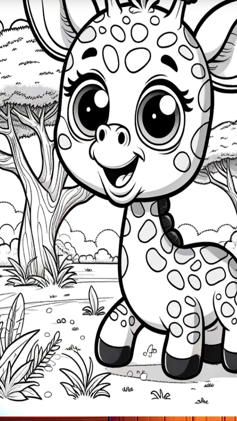 Coloring book cute animals