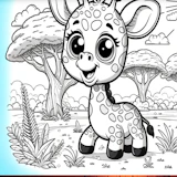 Coloring book cute animals