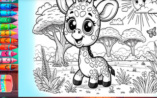 Coloring book cute animals