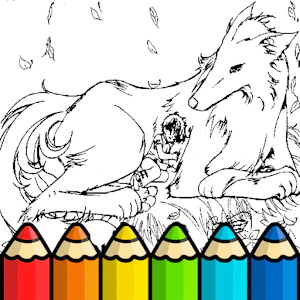 Coloring Pages Of Anime Wolves Thumbnail