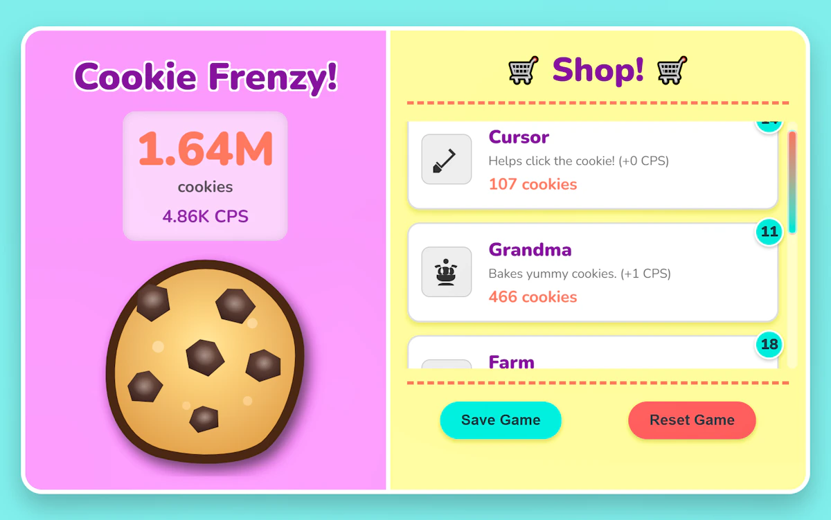 Play Cookie Clicker Frenzy Edition — free online Clicker game