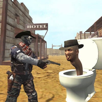Cowboy vs Skibidi Toilets By Gamepix