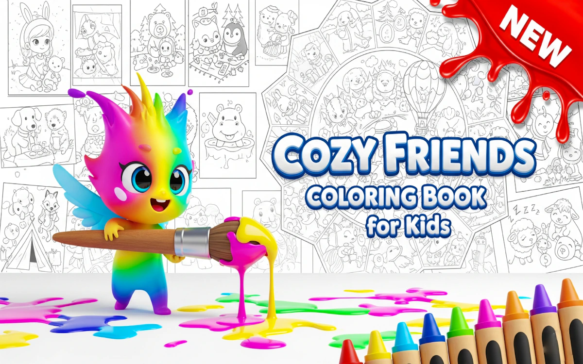 Play Cozy Friends Coloring Book for Kids — free online Coloring game