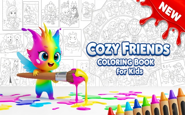 Cozy Friends Coloring Book For Kids