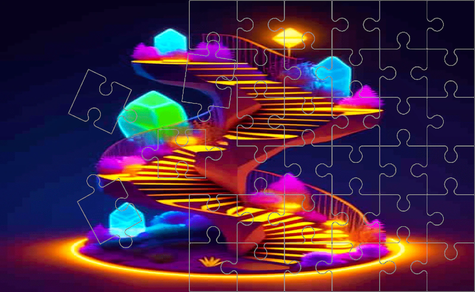 Crystals Sliding Image Adventure — free online thinky game on Glaze Games