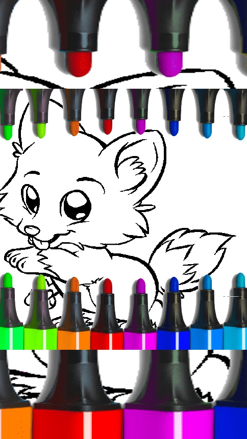 Cute Anime Animals Coloring Pages