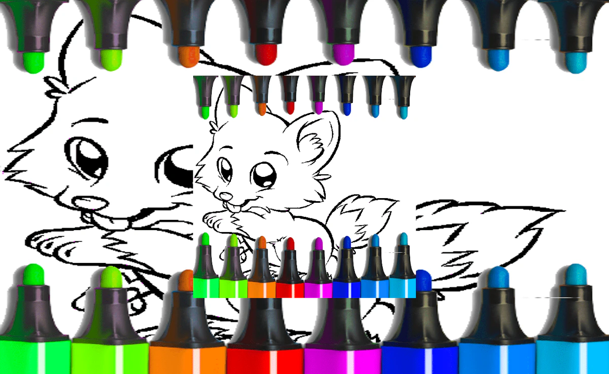Cute Anime Animals Coloring Pages game thumbnail