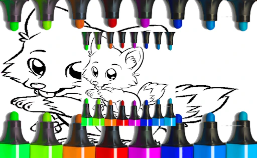 Cute Anime Animals Coloring Pages