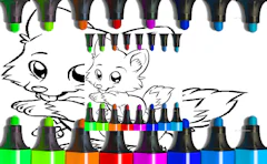 Cute Anime Animals Coloring Pages